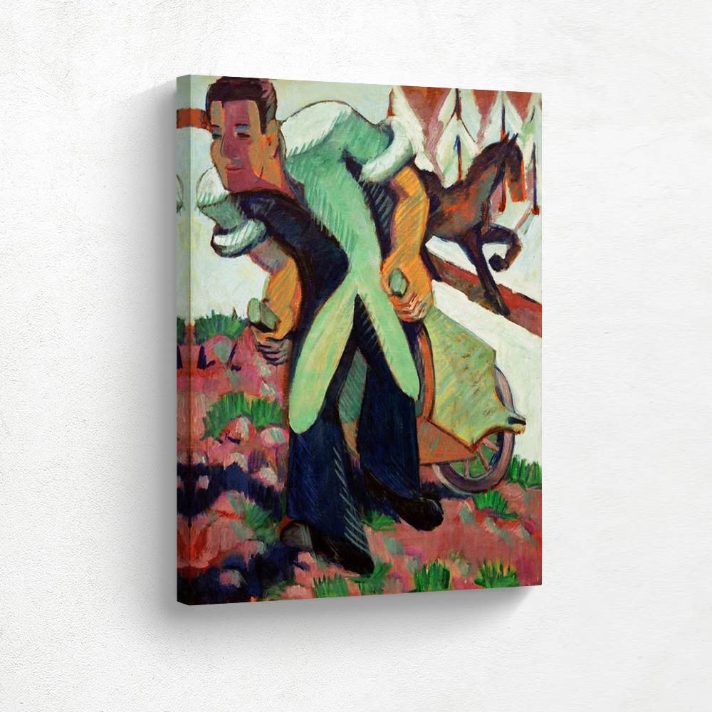 Farmer, pulling a wheelbarrow