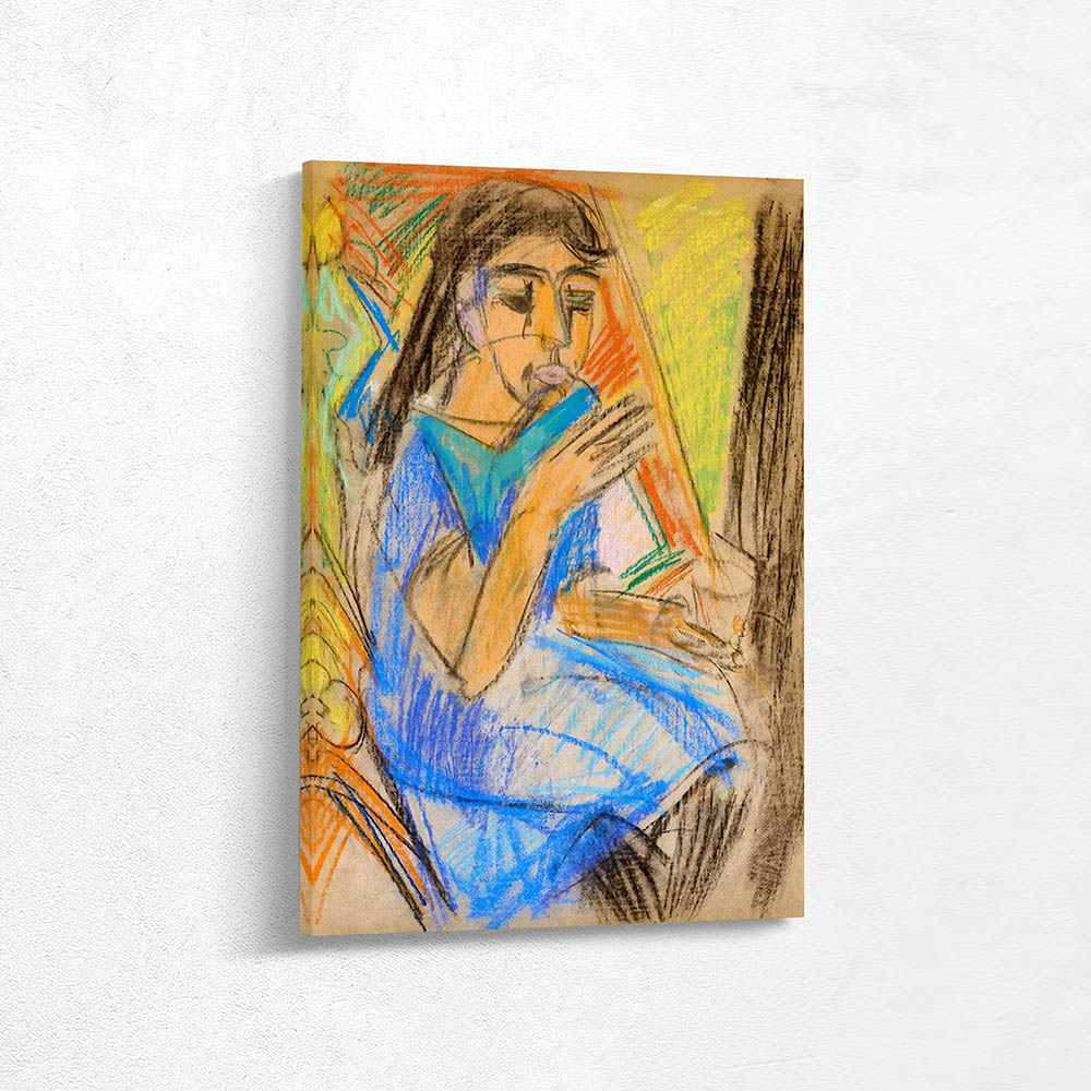 Young girl in blue dress