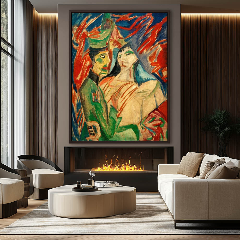 Soldier and girl between colorful curtains - Image 3