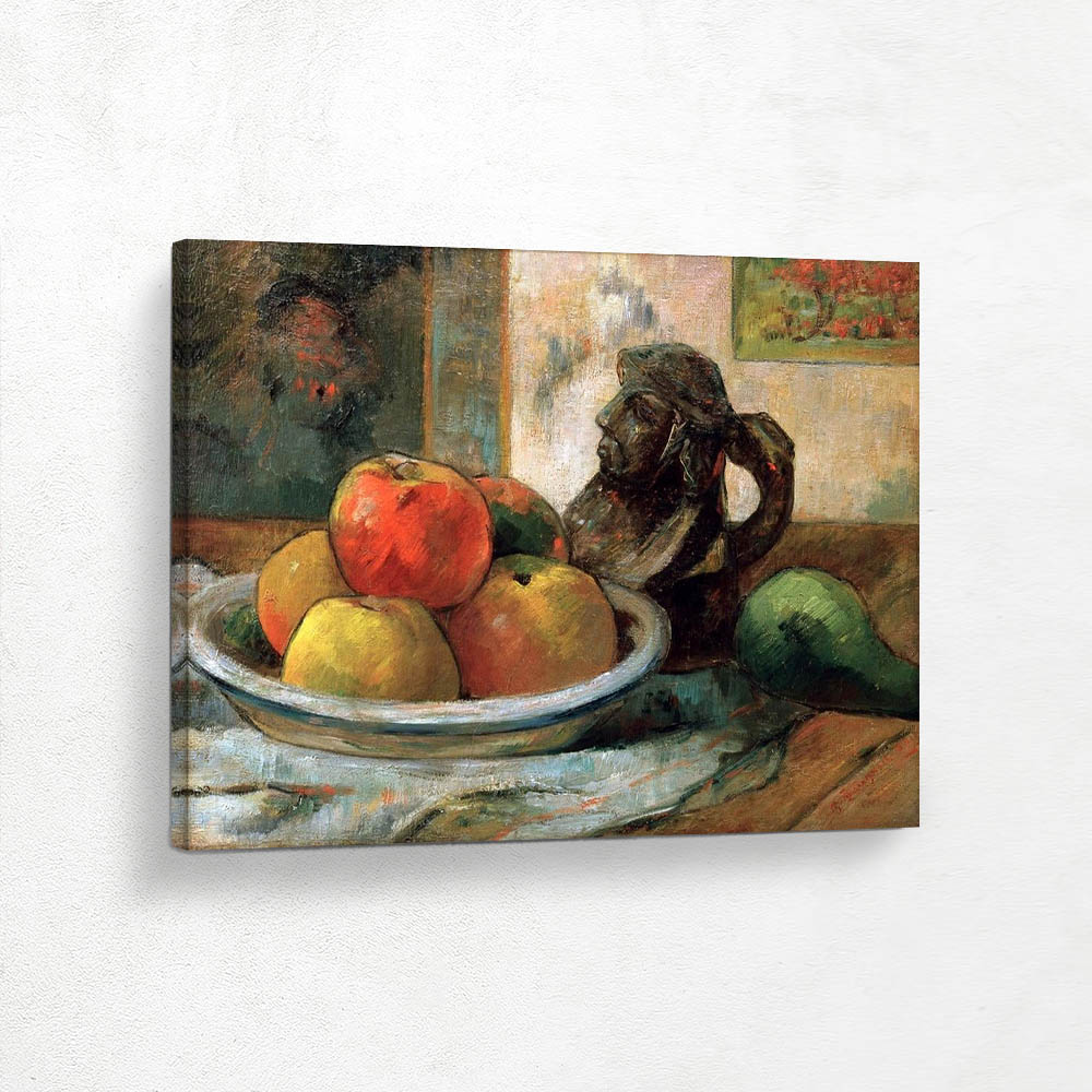 Still life with fruit and sculputre