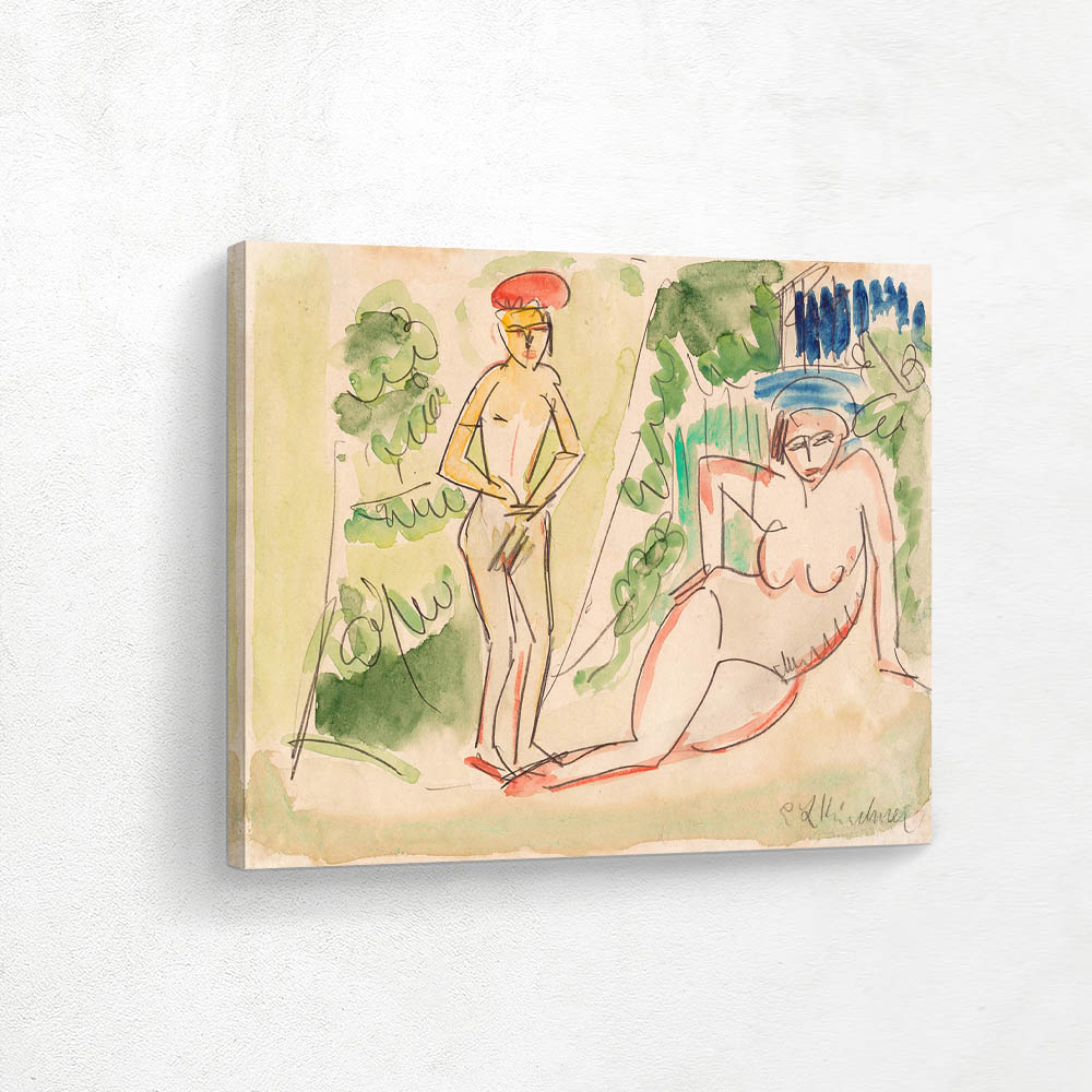 Two Bathers near the Woods