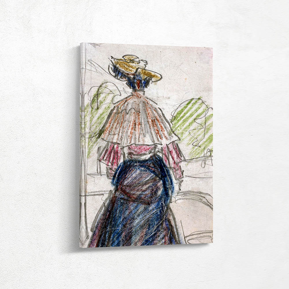 Woman in Landscape Seen From Behind