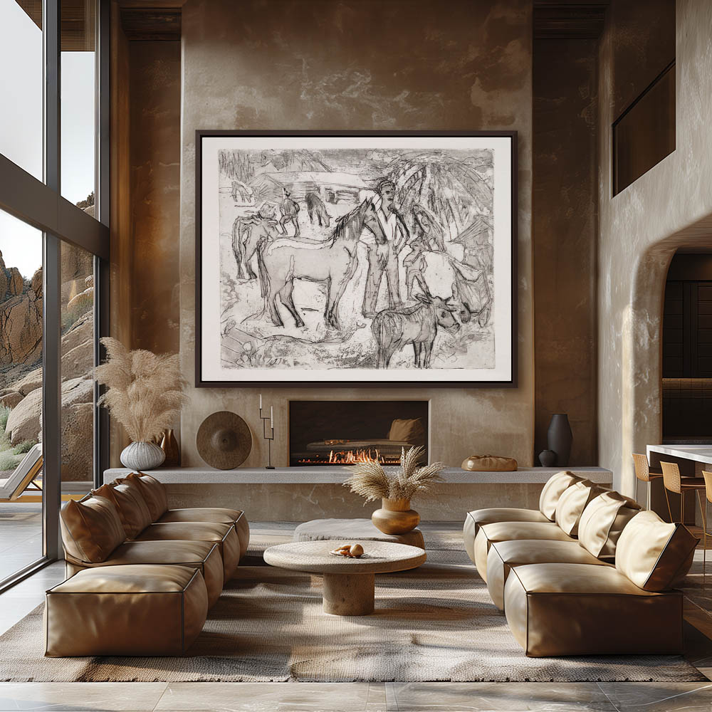 Alpine Scene with Horse, - Image 3
