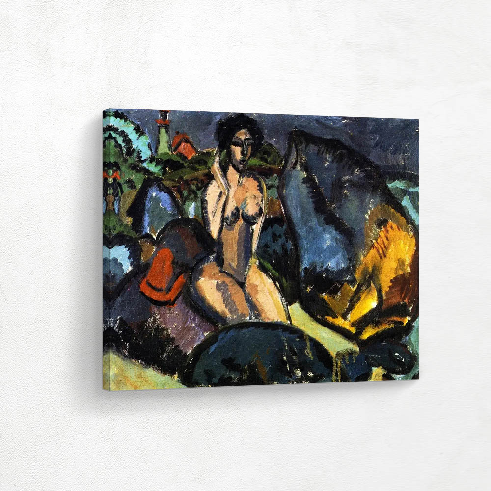 Bather between the rocks