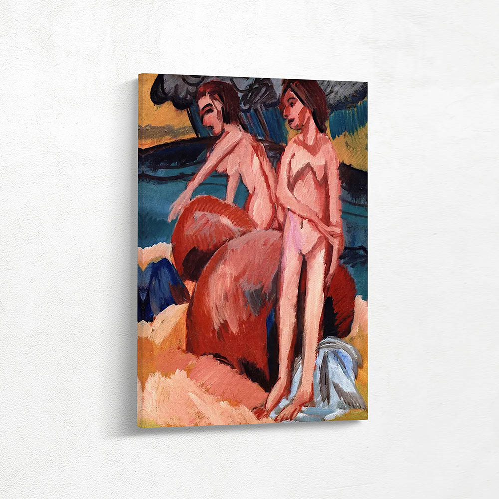 Bathers near the sea