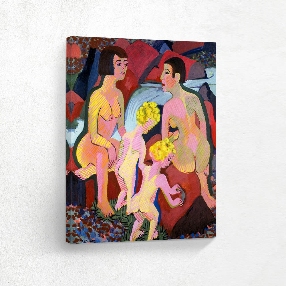 Bathing women and children