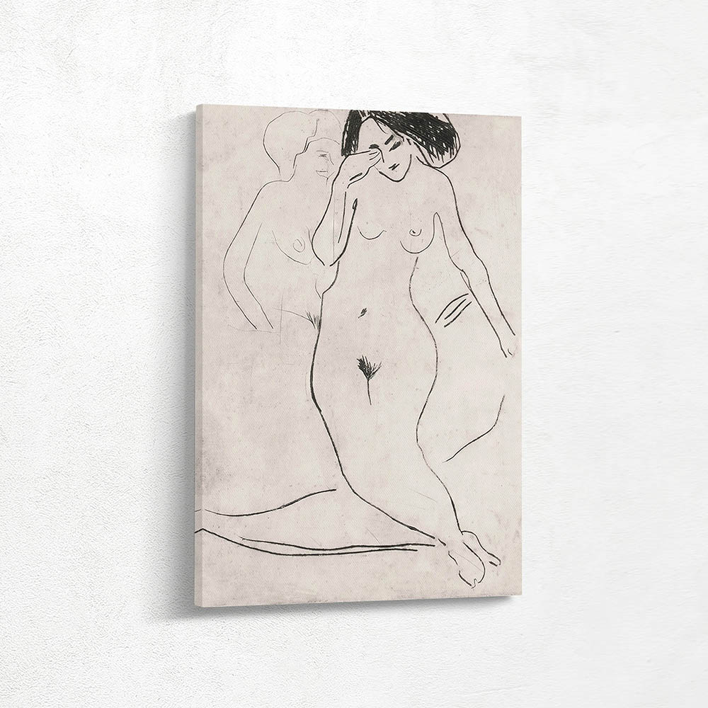 Girl Nude Sitting on Bed