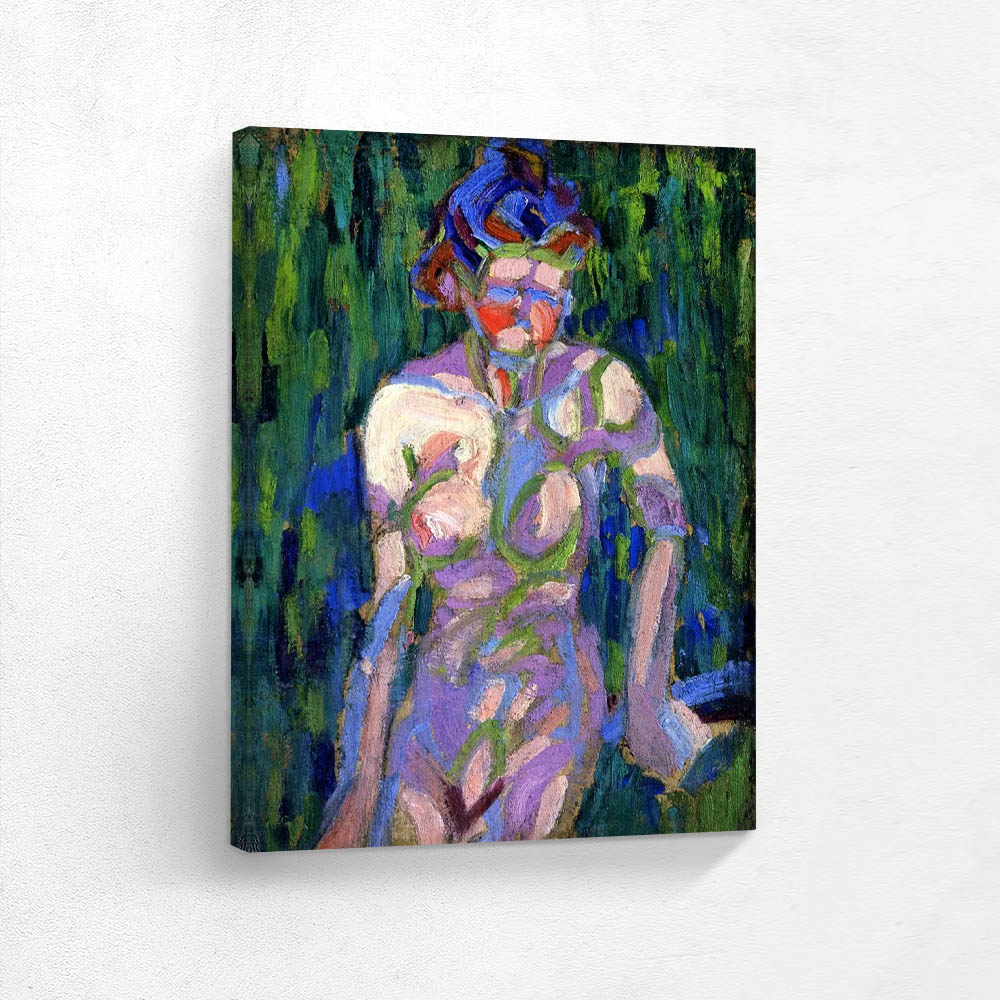 Nude woman in the shade of the foliage