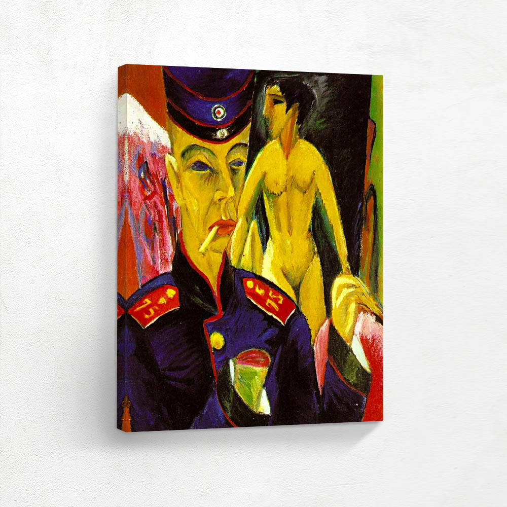 Self-portrait in soldier’s uniform