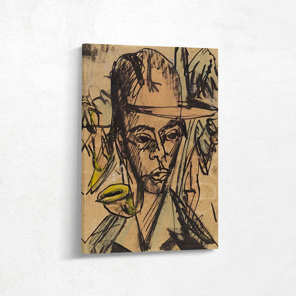 Self-portrait with a pipe