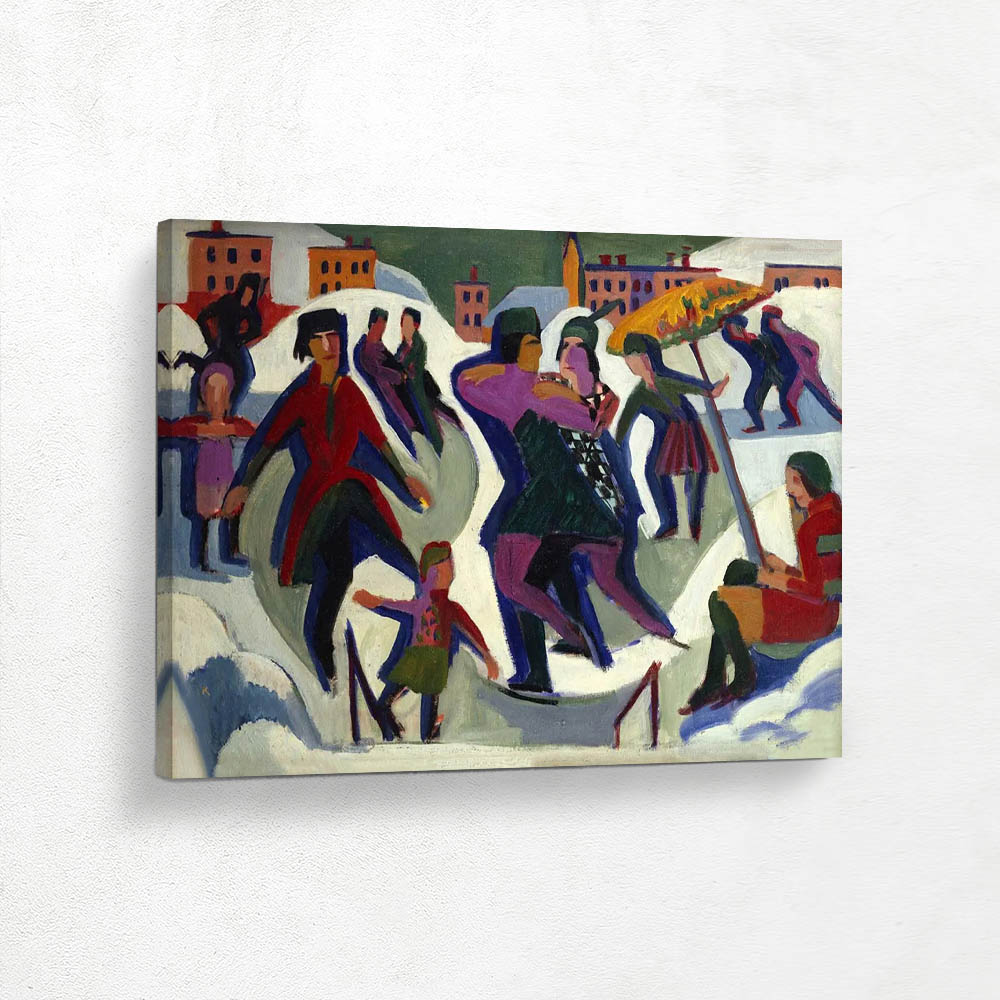 Skating rink with skaters