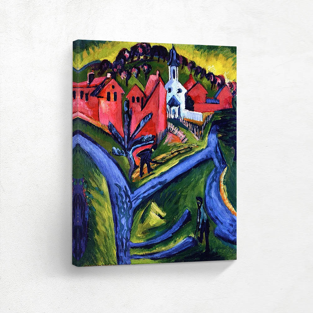 Village with blue roads Village with blue roads