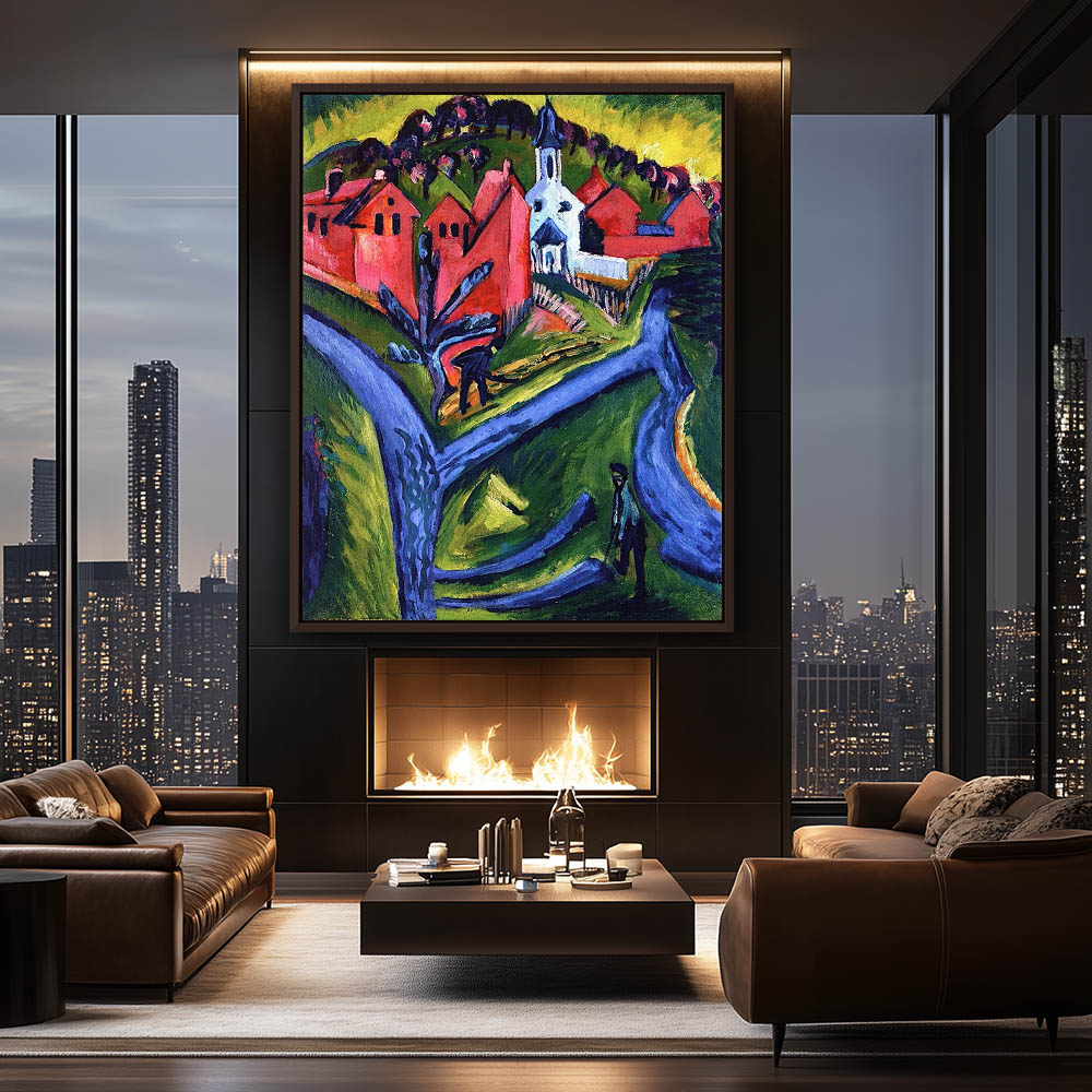 Village with blue roads - Image 3