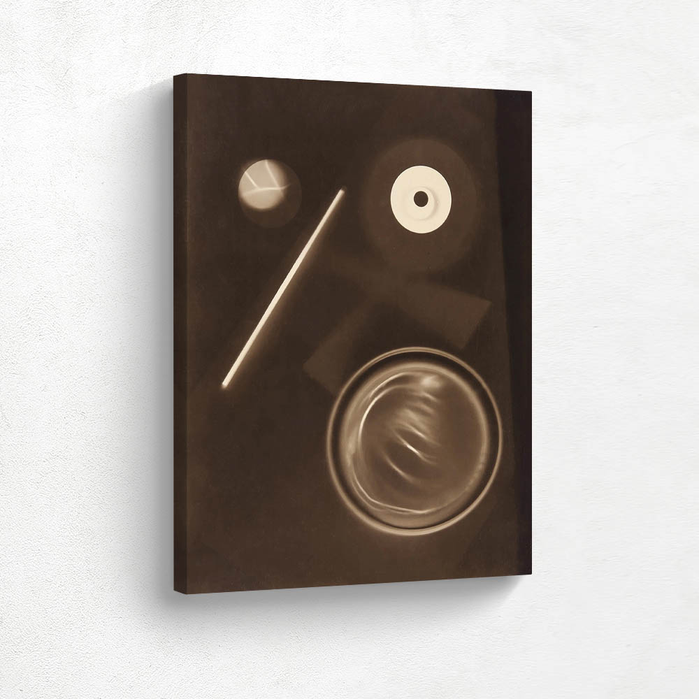 Photogram with circular shapes and diagonal line