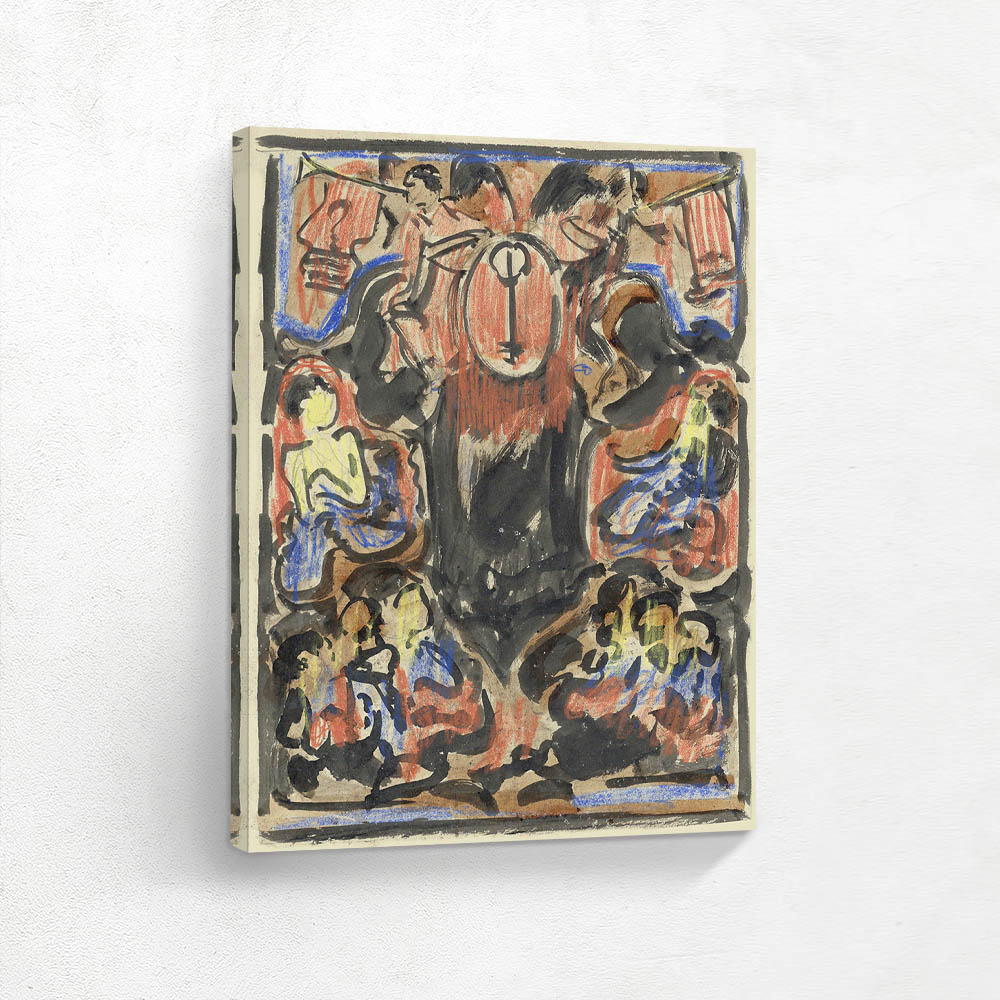 Decorative Design with Two Heralds at the Top