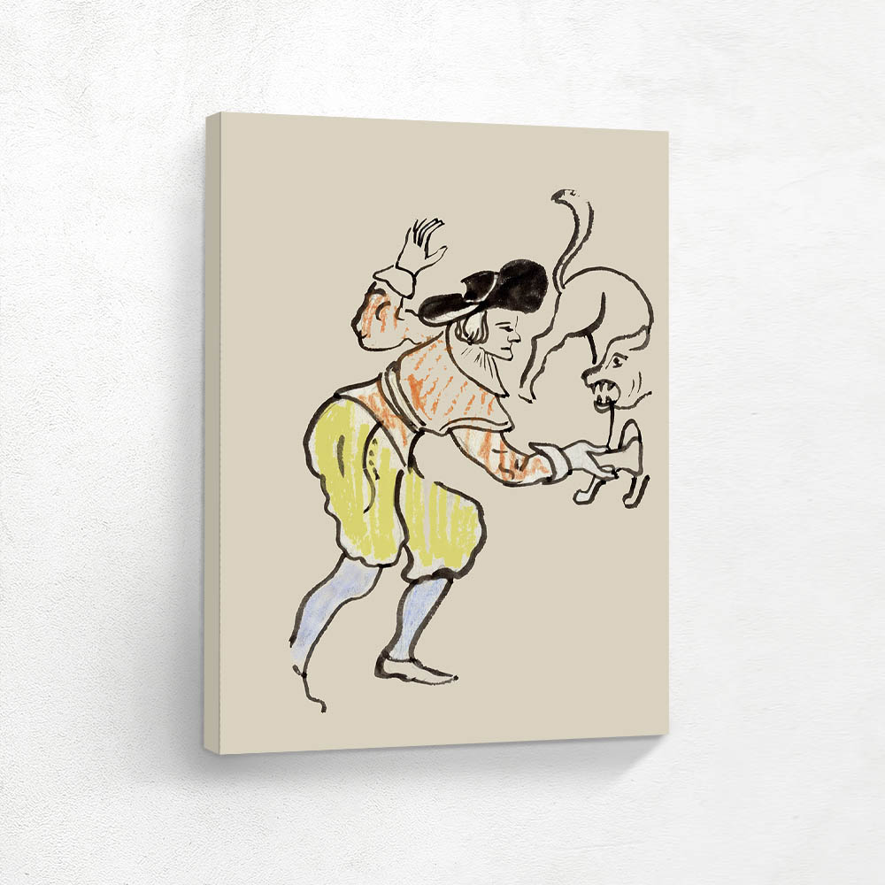 Design for Decoration with Man and Dog