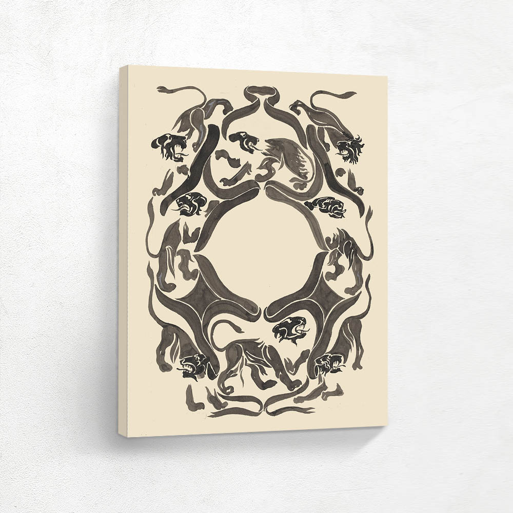 Design for an Ex Libris with Monogram and Lions II