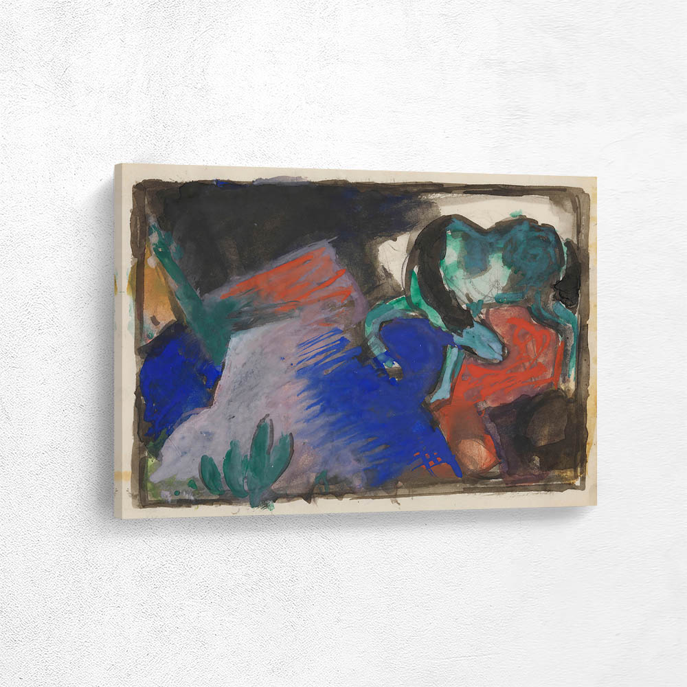 Green Horse in Landscape