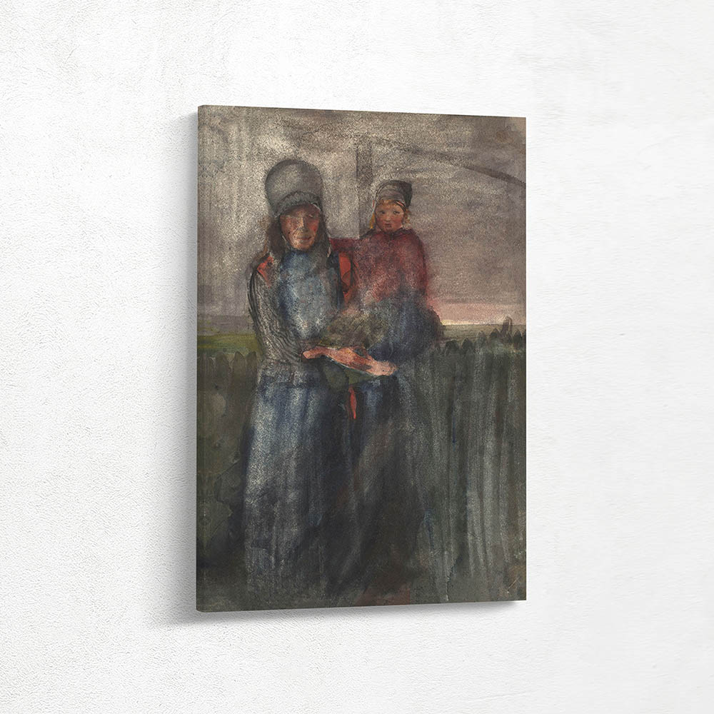 Marken woman with child on the arm
