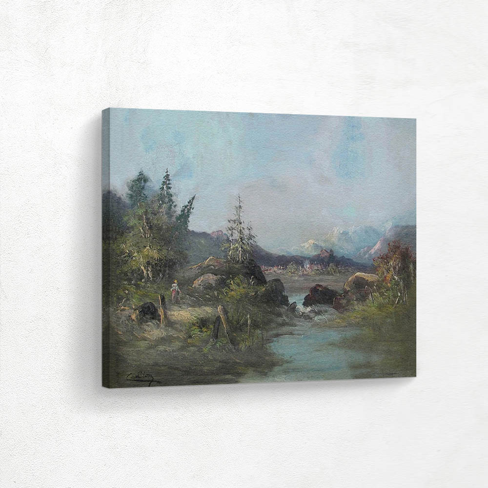 Mountain views with figures