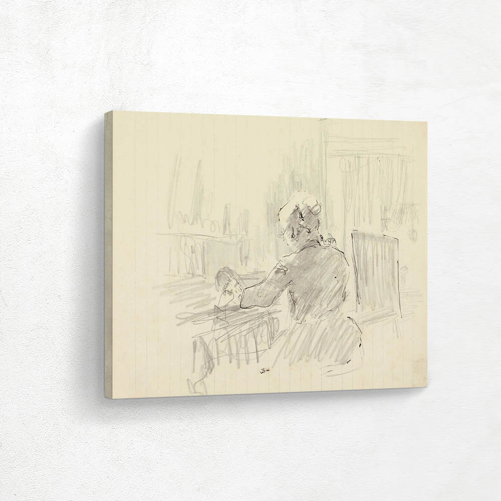 Study of the Wife of Carel Adolph Lion Cachet, Handicrafts, Seen on the Back