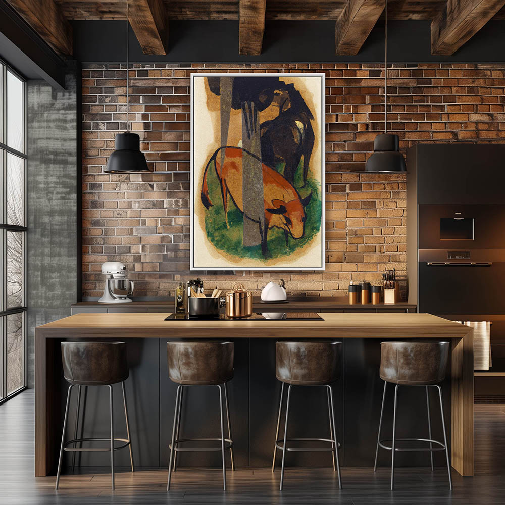 Red horse and yellow cattle - Image 4