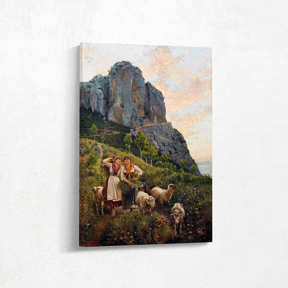 Shepherdesses with Flock