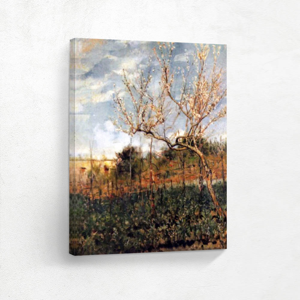 Landscape with Flowery Peach Tree