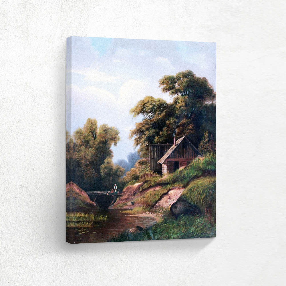 Summer Landscape with a House by the River