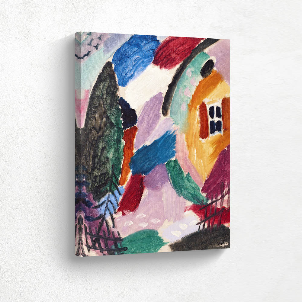 Variation with Window in Brown House and Cypress