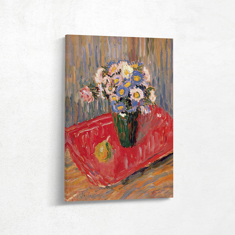 Still Life with Red Tray and Asters