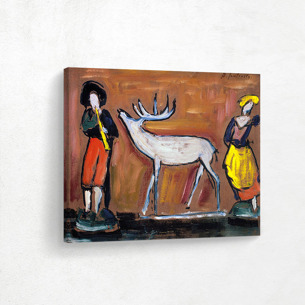 Still Life with Two Figures and White Deer