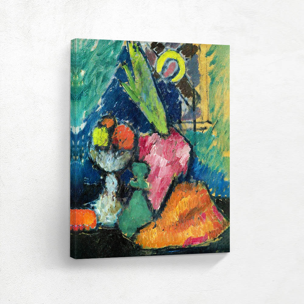 Still Life with a Picture of a Saint and Pot of Flower