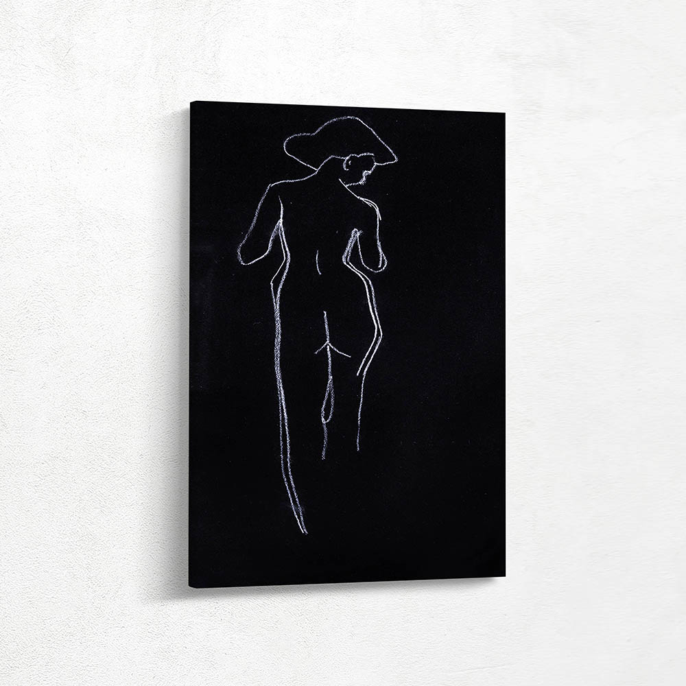 Sketch of a From the Back Head Tilted to the Right