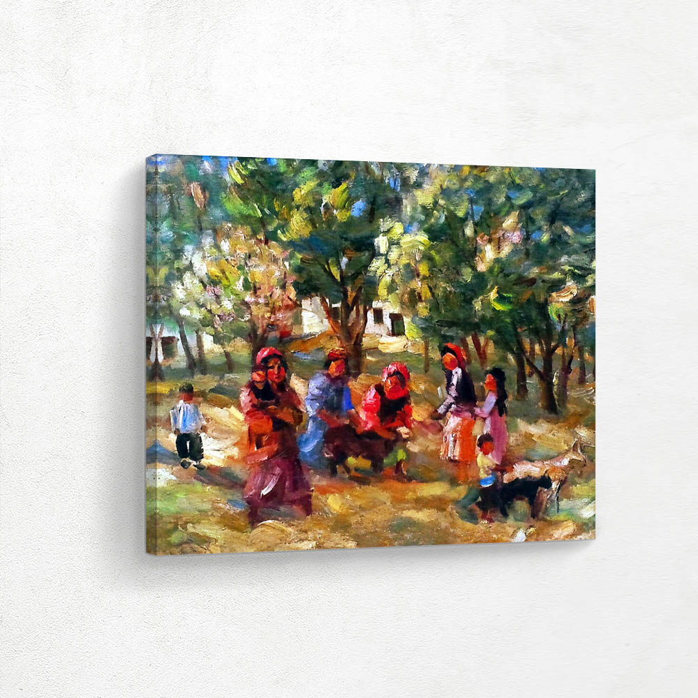 Abstract Landscape Painting with Figures