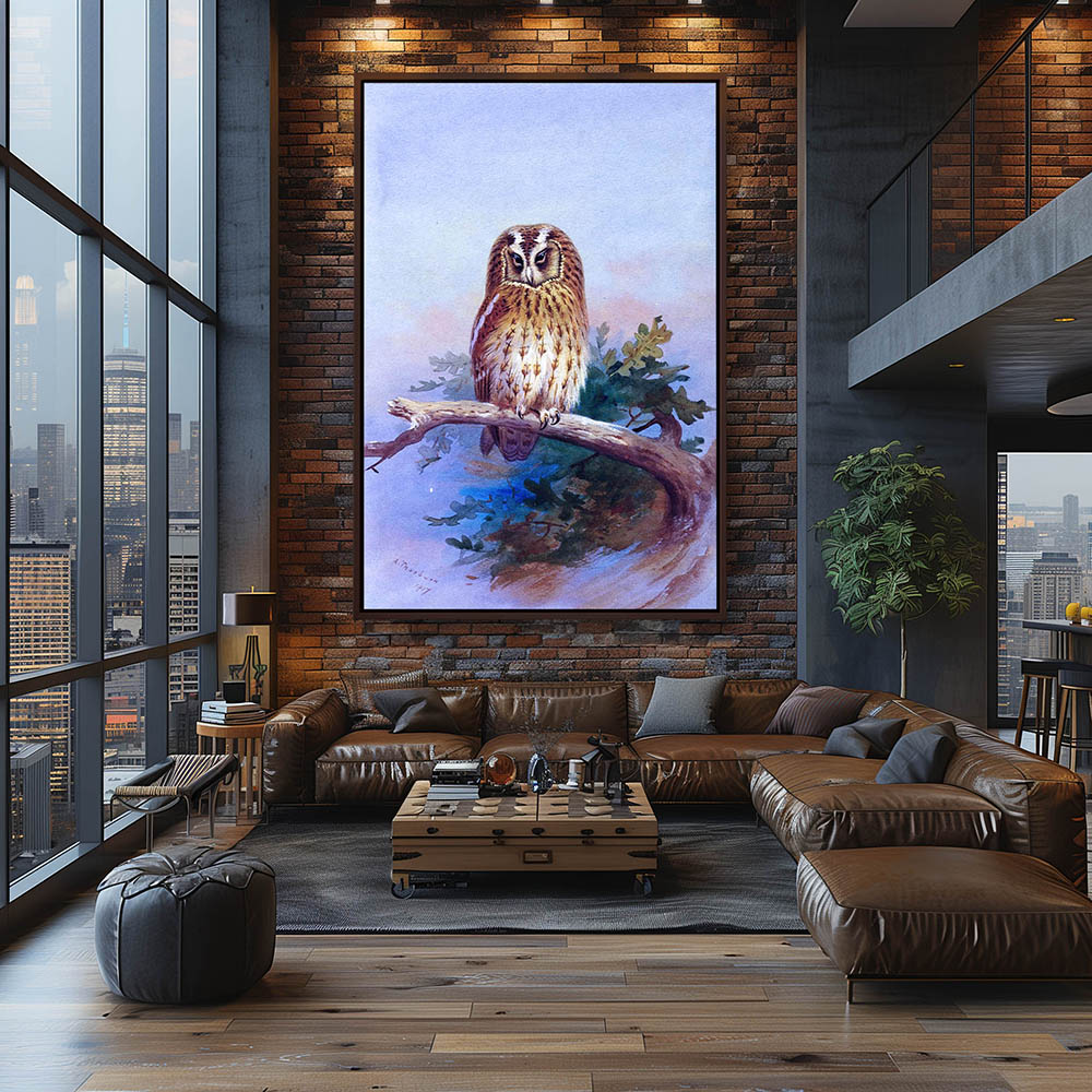 A Tawny Owl Perched on an Oak Branch - Image 3