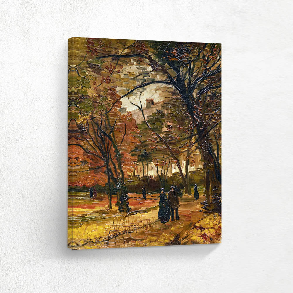 People Strolling in a Parisian Park