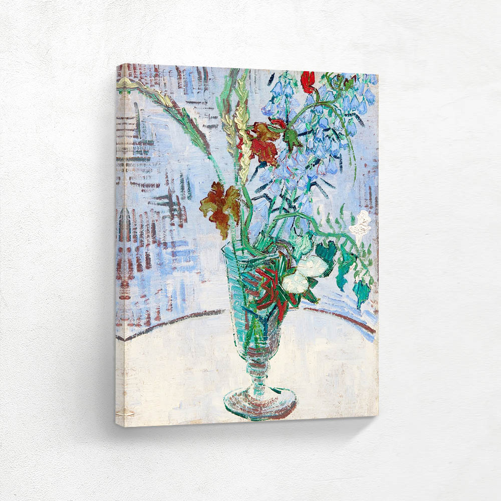 Still Life Glass with Wild Flowers
