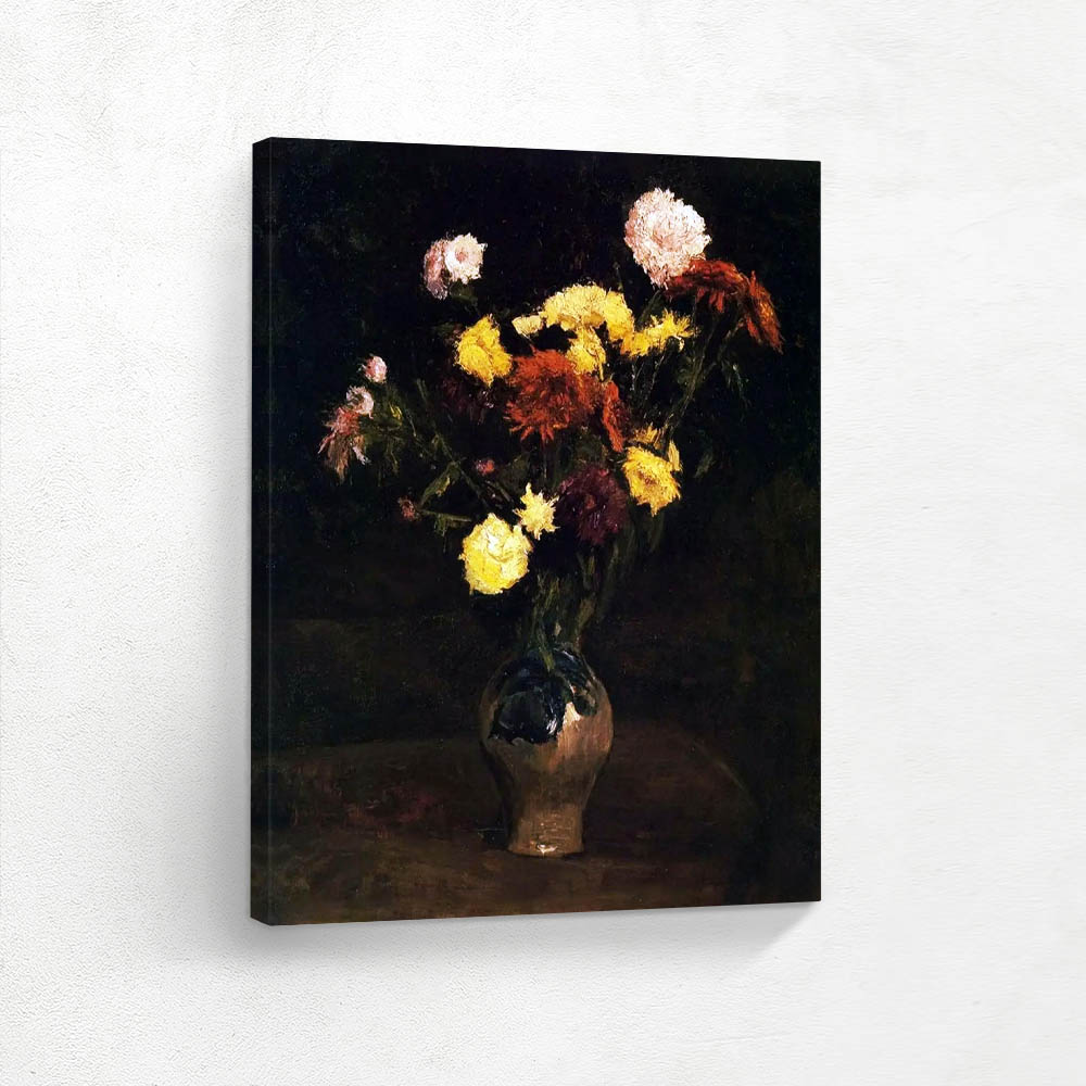 Basket of Carnations and Zinnias