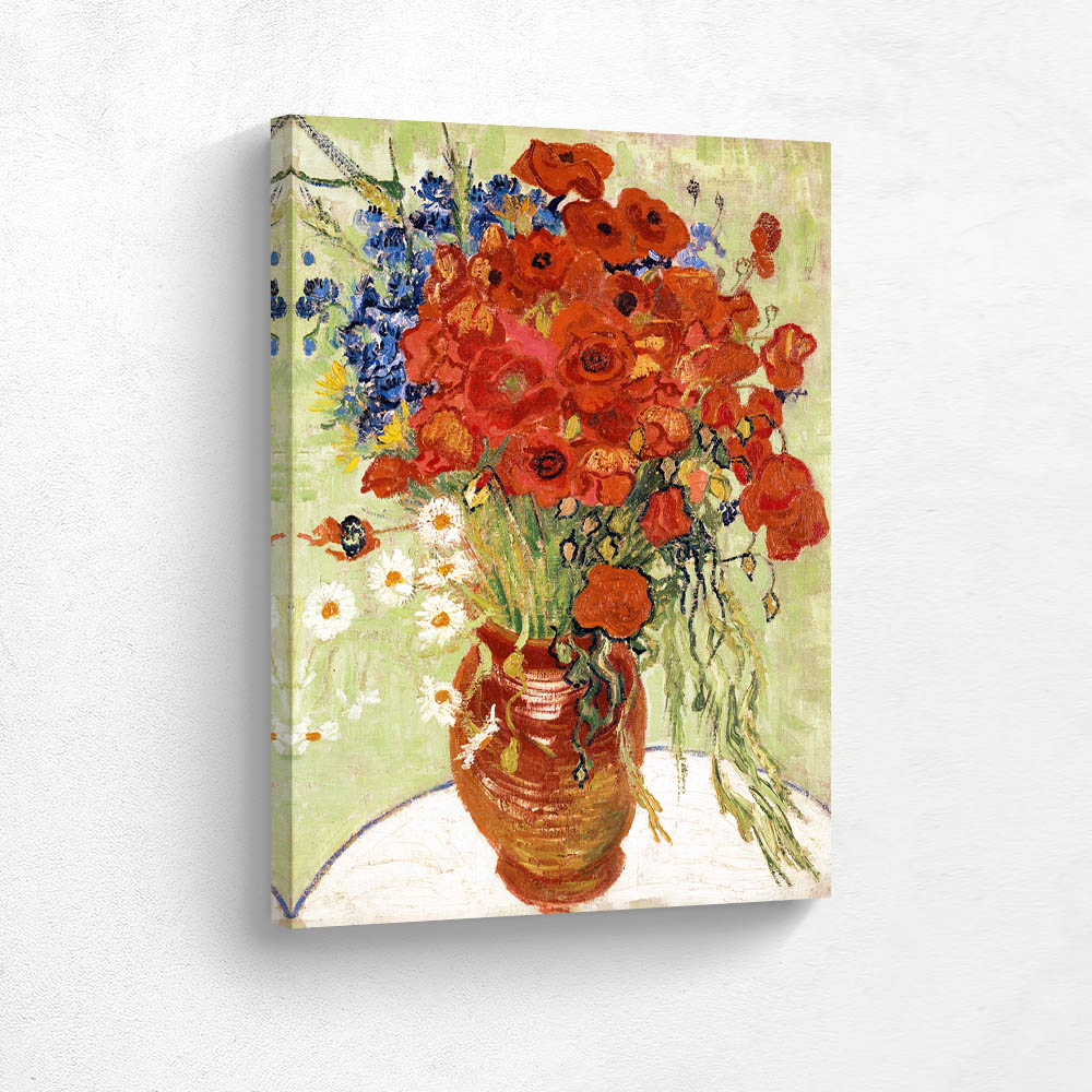 Vase with Cornflowers and Poppies