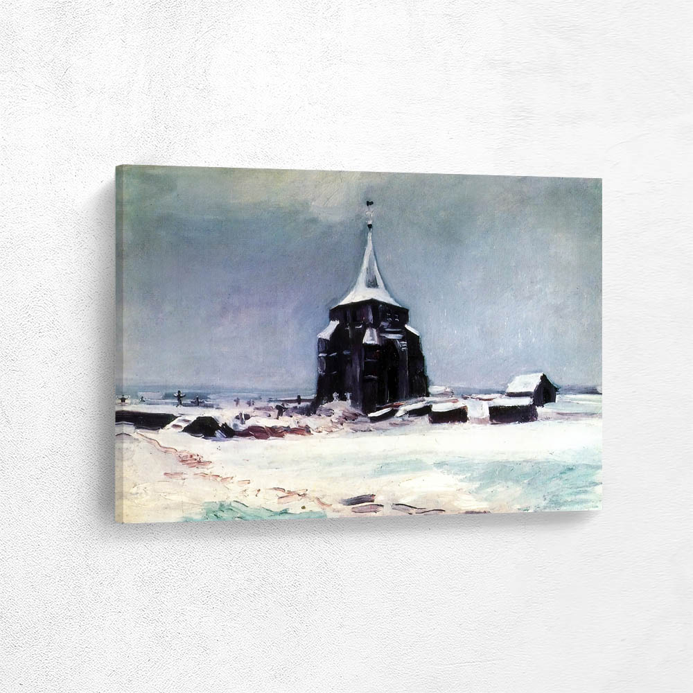 The Old Cemetery Tower in Nuenen in the Snow Storm