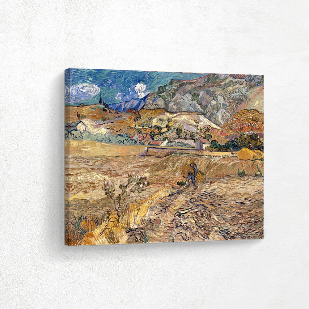 Enclosed Wheat Field with Peasant Landscape at Saint-Rémy