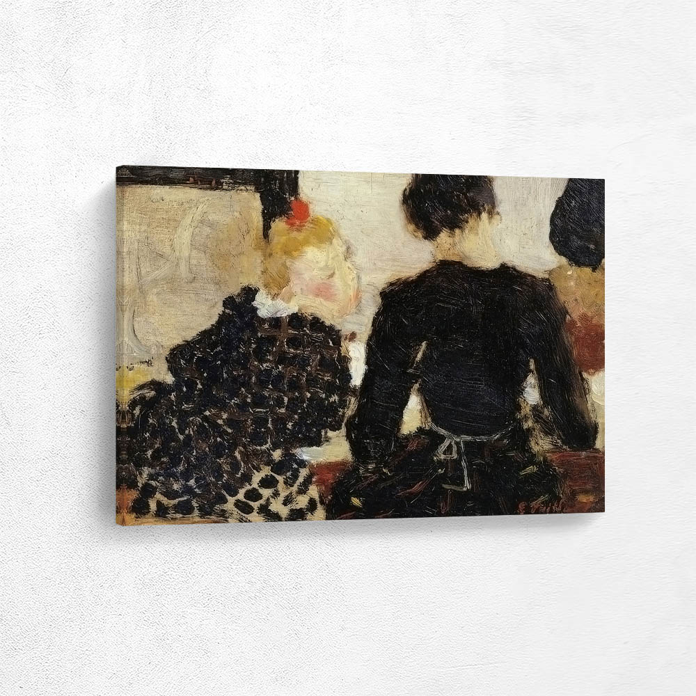 Back View of Two Girls in the Sewing Room