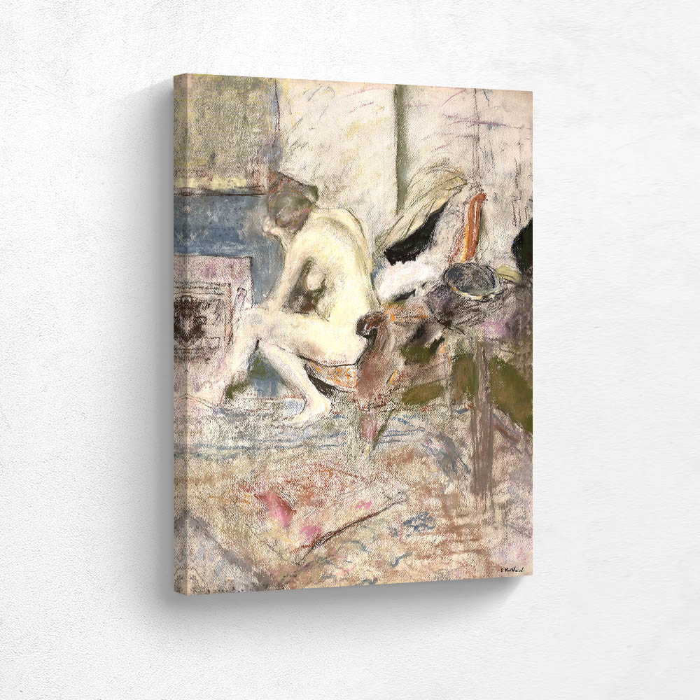 Nude by the fireplace