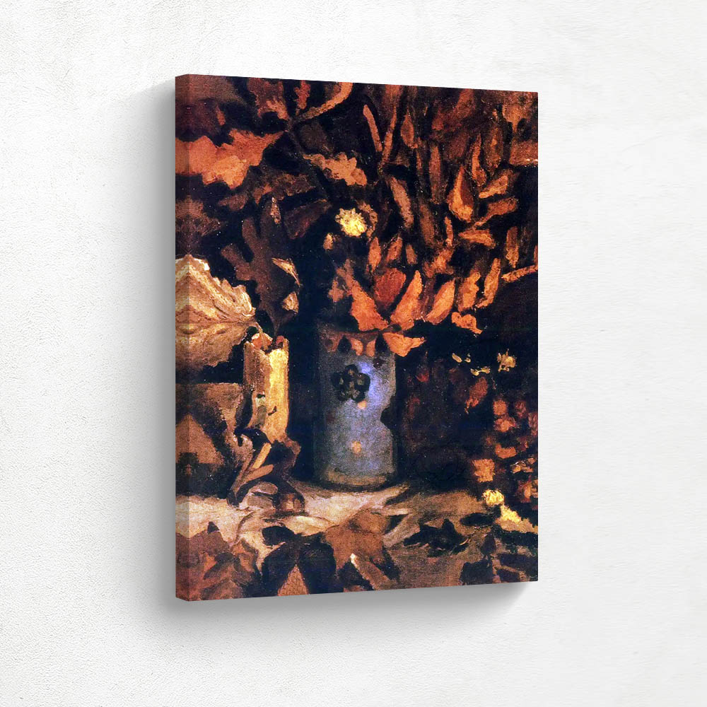 Vase with Wilted Leaf