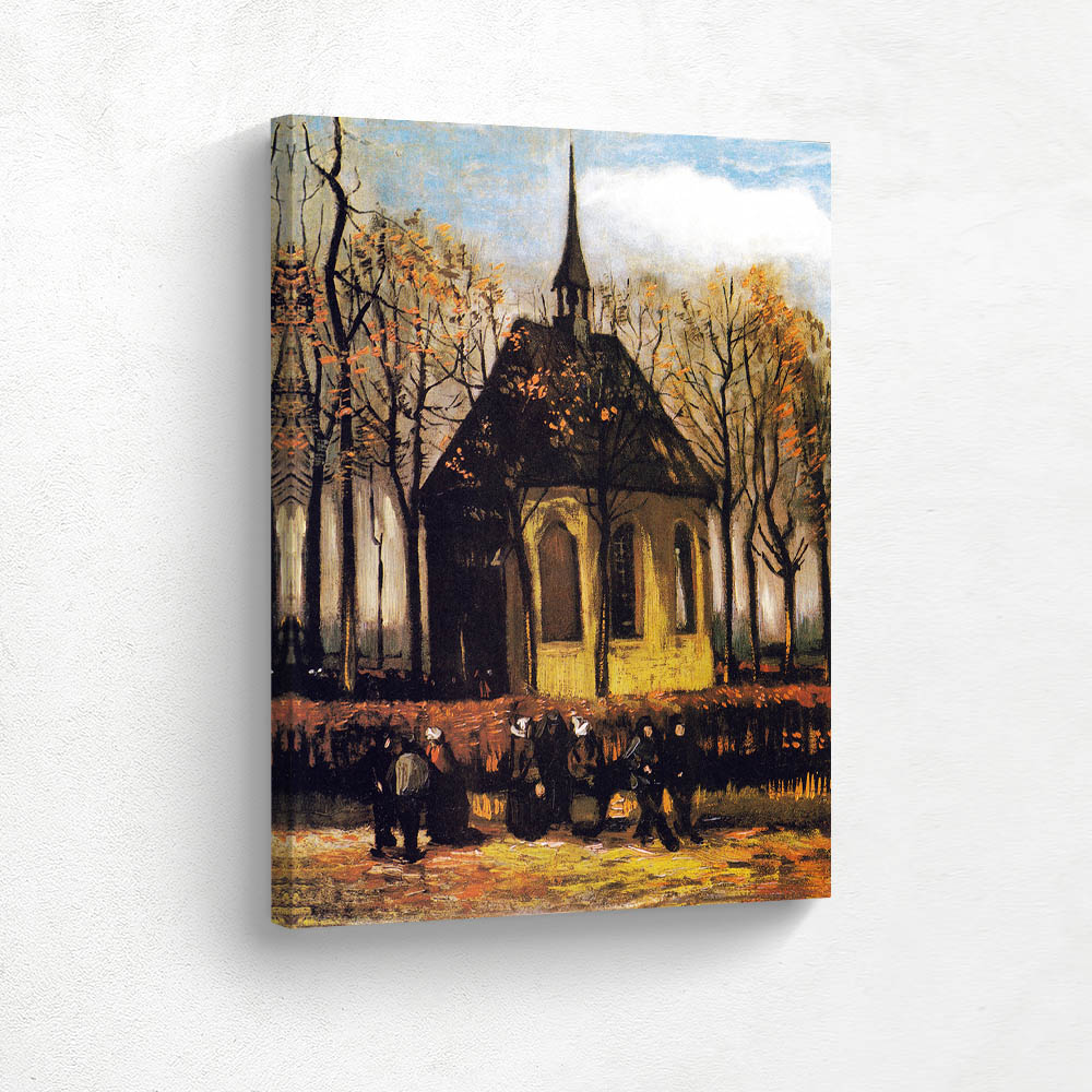 The Church of Nuenen with Churchgoers