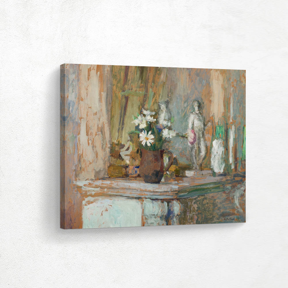 Daisies and Statuettes on the Mantelpiece,