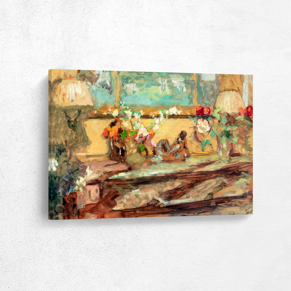 Flowers on a console table