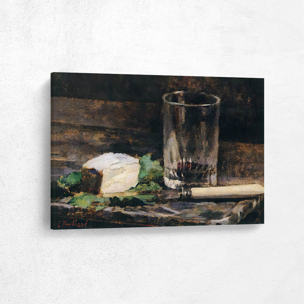 Glass with a Piece of Cheese