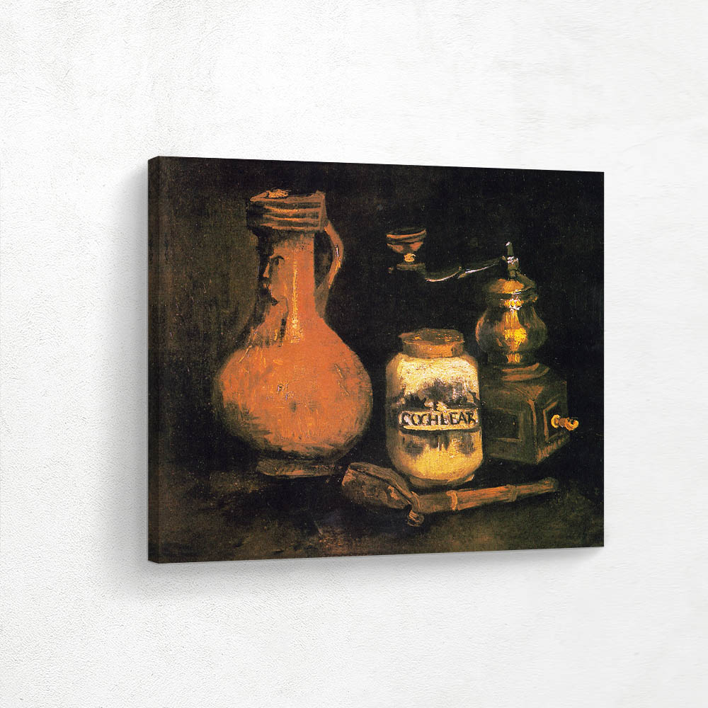 Still Life with Beer Coffee Grinder and Whistling Case